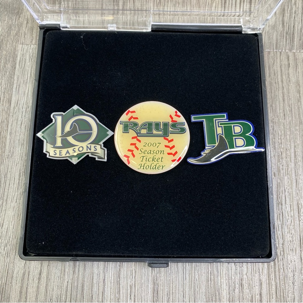 2007 Tampa Bay Rays Season TicketHolder Only 3 Pin Set Commemorating 10‎ Seasons